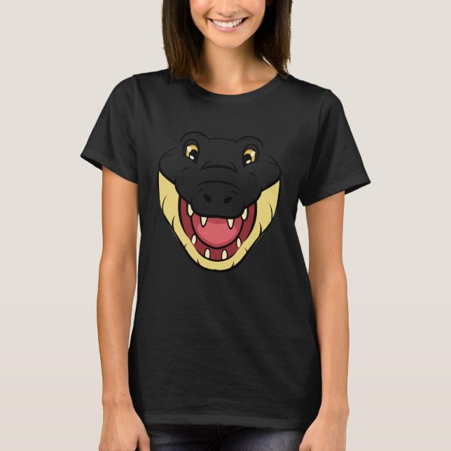 Crocodile Alligator Face Reptiles Zoo Animal Herpe T-Shirt (Vorderseite)