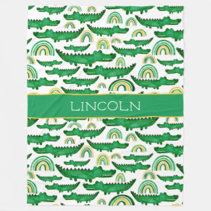 Crocodile Alligator Rainbow Personalisieren Fleecedecke