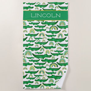 Crocodile Alligator Rainbow Personalisieren Strandtuch