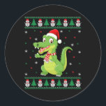 Crocodile Animal Matching Family Ugge Christmas Sw Runder Aufkleber<br><div class="desc">Crocodile Animal Matching Family Ugg Weihnachtssüßer</div>
