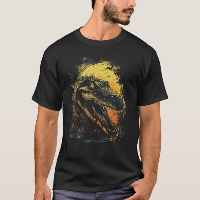 Crocodile Animal Retro Style Graphic Tees for Men  (Vorderseite)