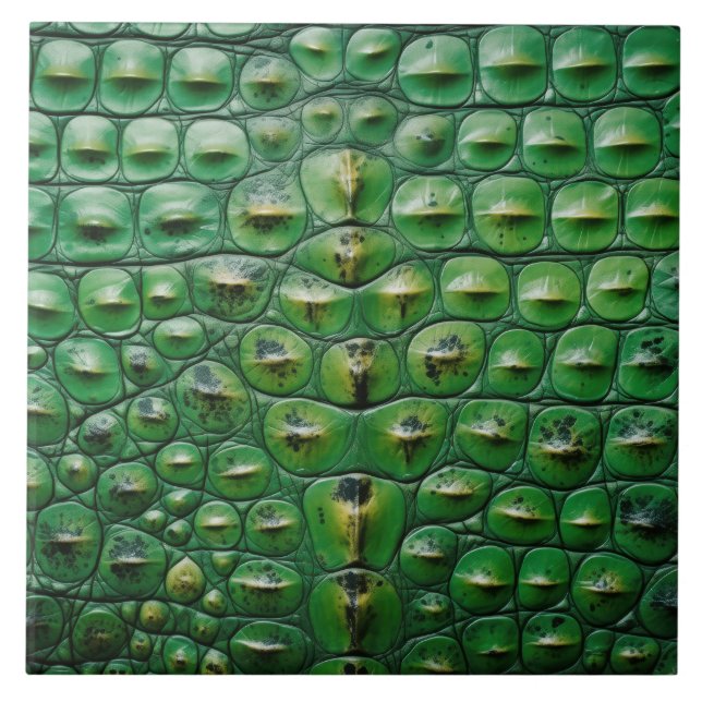 crocodile animal skin texture green scale wild rep fliese (Vorderseite)