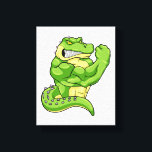 Crocodile as Bodybuilder & big Muscles Leinwanddruck<br><div class="desc">This design is the perfect gift for a birthday,  Christmas and other celebrations. It is suitable for women,  men and kids.</div>