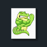 Crocodile as Bodybuilder & big Muscles Leinwanddruck<br><div class="desc">This design is the perfect gift for a birthday,  Christmas and other celebrations. It is suitable for women,  men and kids.</div>