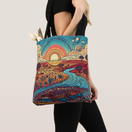Crocodile Australian Aborigine Style Wildlife Art
