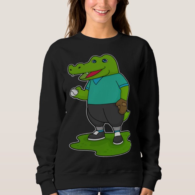 Crocodile Baseball Baseball glove Sports Sweatshirt (Vorderseite)