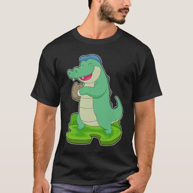 Crocodile Baseball-Handschuh T-Shirt (Vorderseite)