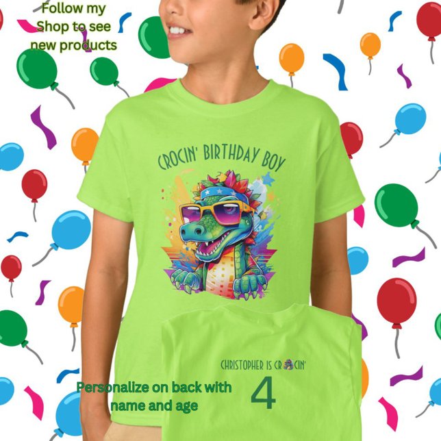 Crocodile Birthday Junge oder Mädchen T-Shirt (Von Creator hochgeladen)