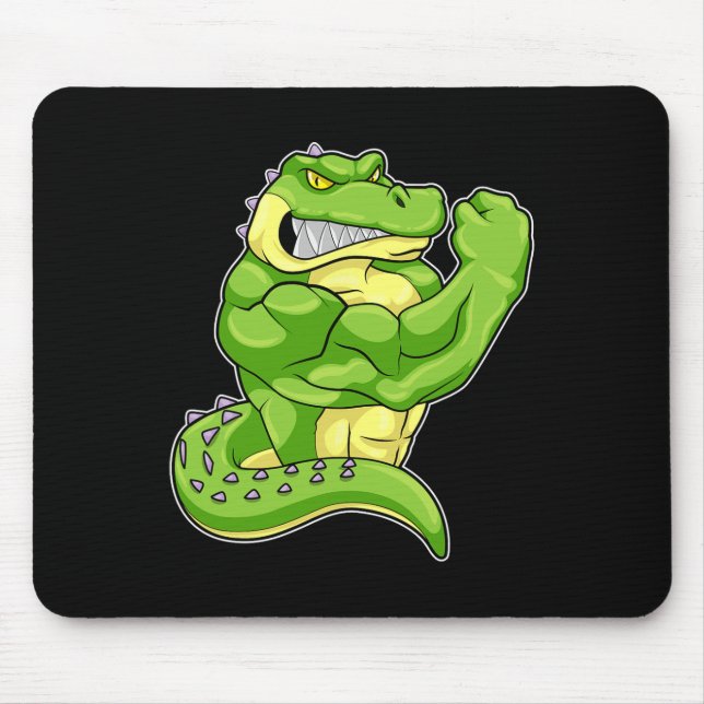 Crocodile Bodybuilder Bodybuilding Sports 1 Mousepad (Vorne)
