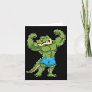 Crocodile Bodybuilder Bodybuilding Sports Karte