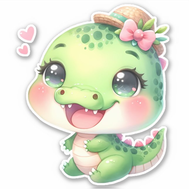 Crocodile Custom Cut Scrapbooking Sticker (Vorderseite)
