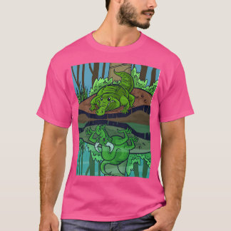 Crocodile Dragon Fairy Tale Reflective Image T-Shirt