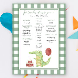 Crocodile First Birthday Milestone Geburtstag Poster