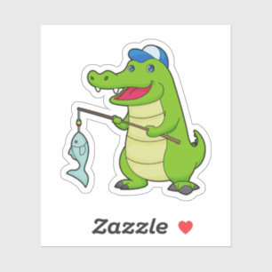 Crocodile Fishing Fisher Finish Aufkleber