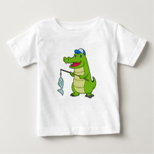 Crocodile Fishing Fisher Finish Baby T-shirt