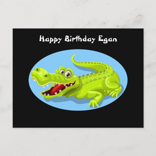 Crocodile Funny Birthday Postcard Postkarte (Vorderseite)