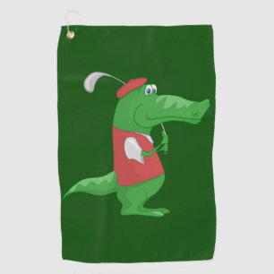 Crocodile Golfer Golf Handtuch