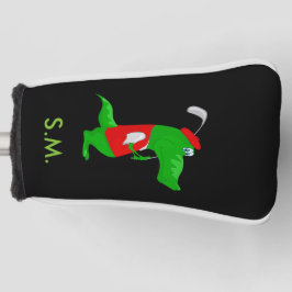 Crocodile Golfer & Initials Golf Club Putter Cover Headcover