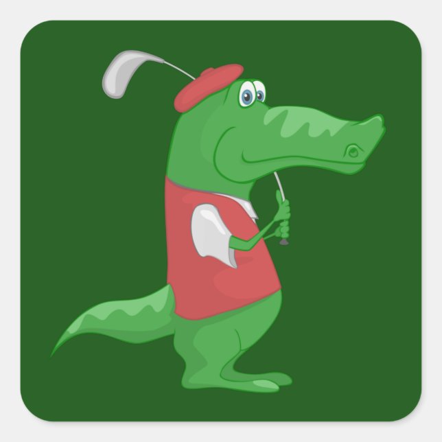 Crocodile Golfer Stickers (Vorderseite)