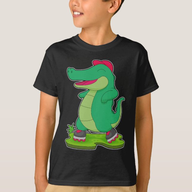 Crocodile Inline Skaten Roller Skate T-Shirt (Vorderseite)