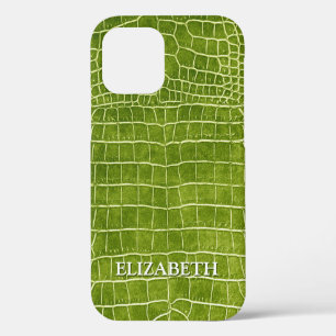 Crocodile Lime Green Imitats Leather personalisier Case-Mate iPhone Hülle