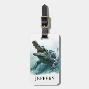 Crocodile Lover Reptile Alligator Monogram Gepäckanhänger