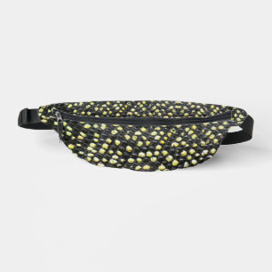 Crocodile Monitor Lizard Skin Pic - schwarz & gelb Bauchtasche