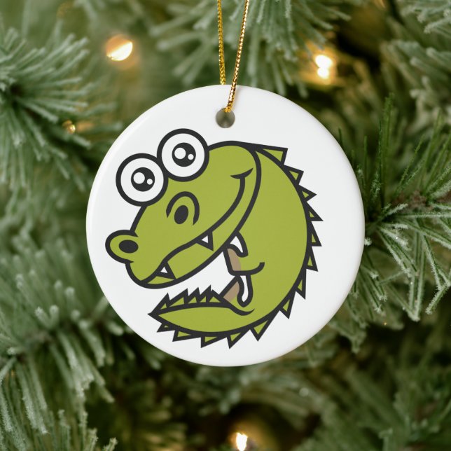Crocodile Niedlich Baby Croc Keramik Ornament (Baum)