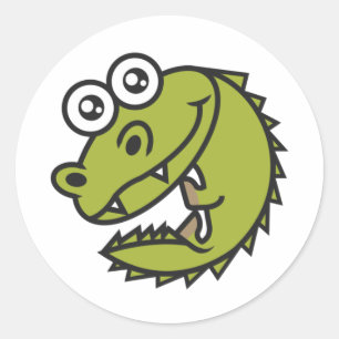 Crocodile Niedlich Baby Croc Runder Aufkleber