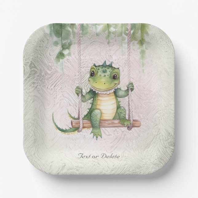 Crocodile-Papierplatte Pappteller (Vorderseite)