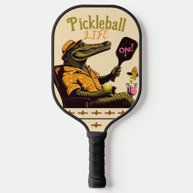 Crocodile Pink Drink Pickleball Paddel Schläger (Vorderseite)