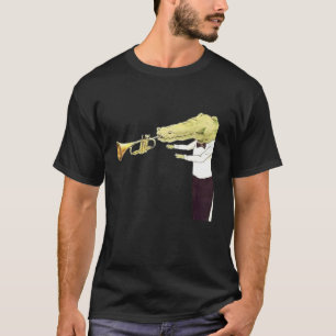 Crocodile Playing Trumpet Funny Halloween Kostüm T-Shirt