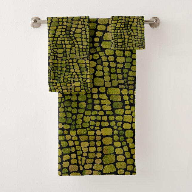 Crocodile Print Badhandtuch Set (Insitu)