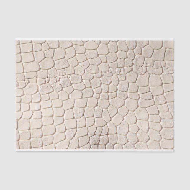 Crocodile Print Cream Biege Seidenpapier (Vorderseite)