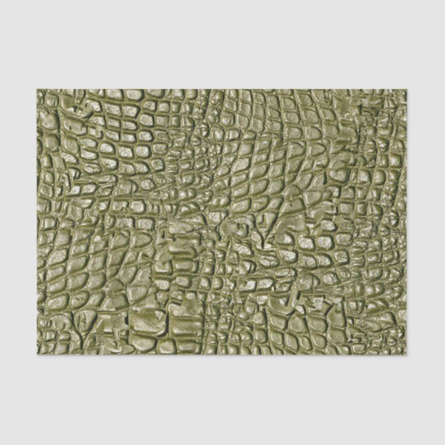Crocodile Print Gold Green Seidenpapier (Vorderseite)