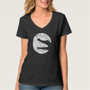 Crocodile Silhouette Liebe Zoo Vintage Tierernähru T-Shirt