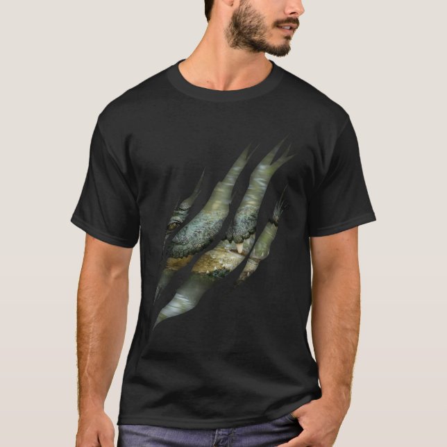 Crocodile Torn Alligator Lover T-Shirt (Vorderseite)
