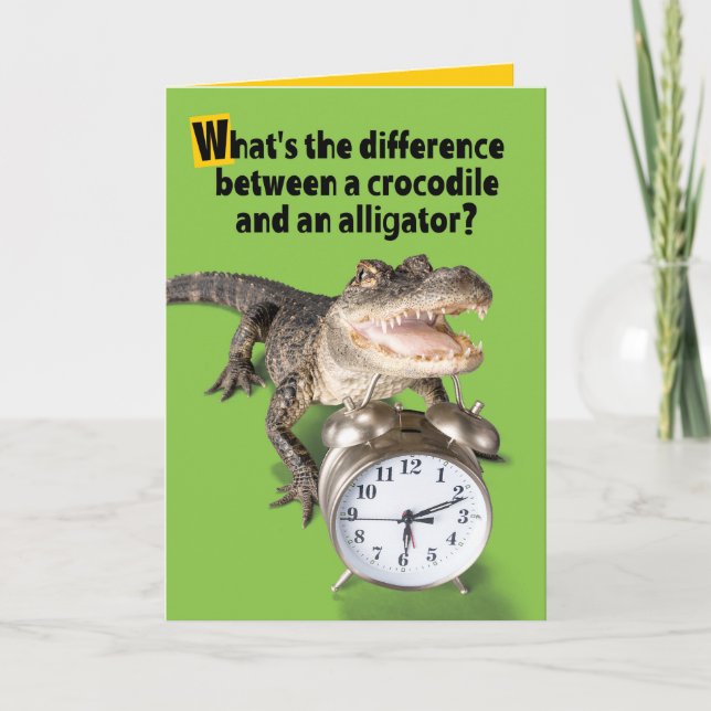 Crocodile Verses Alligator Riddle sehen Sie bald Karte (Vorderseite)
