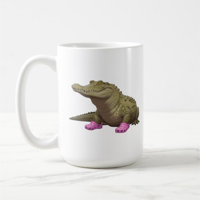 Crocodile wearing croc shoes  kaffeetasse (Links)