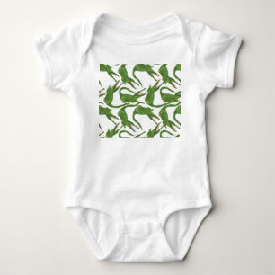 Crocodile White Watercolor Array Baby Strampler