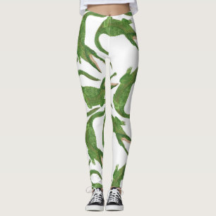 Crocodile White Watercolor Array Leggings