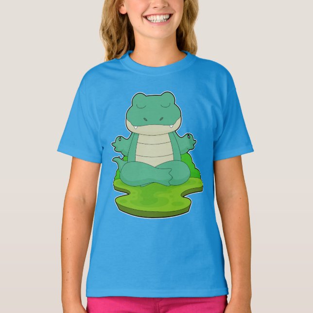 Crocodile Yoga Fitness Meditation T-Shirt (Vorderseite)