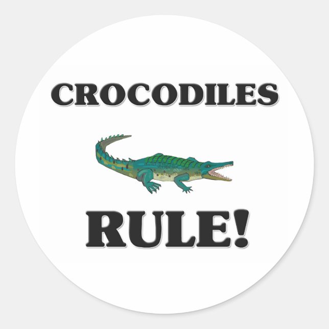 CROCODILES Regel! Runder Aufkleber (Vorderseite)