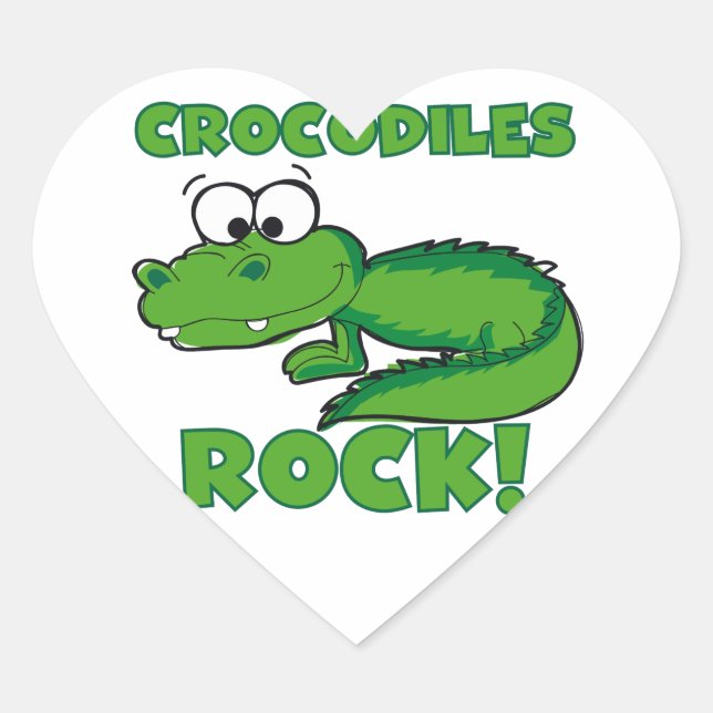 Crocodiles Rock Herz-Aufkleber (Vorderseite)