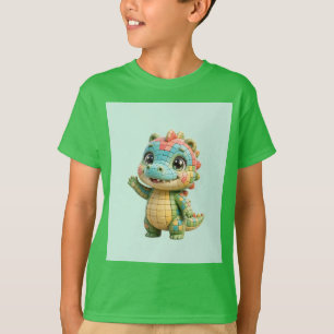 Crocodino - mintfarbener Hintergrund - Kinder Ver T-Shirt