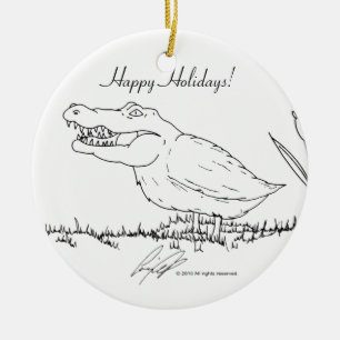 Crocoduck Verzierung Keramikornament