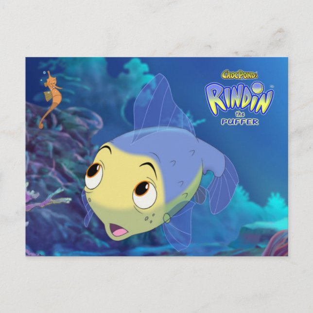 CrocPond's RINDIN the Puffer Postcard Postkarte (Vorderseite)
