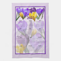 Crocus 2021 Calendar Küchentücher