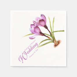 Crocus Aquarell lila Hochzeitsnapkins Serviette