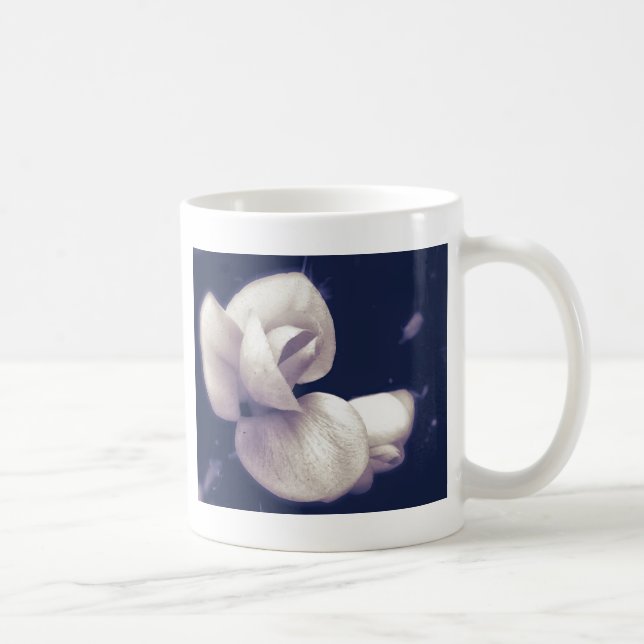 Crocus Blume Blossom in Schwarz-Weiß Kaffeetasse (Rechts)